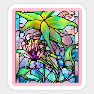 Stained Glass Lily Sticker